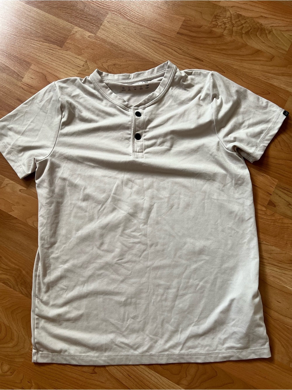 abercrombie kids White Henley Short Sleeve Tee